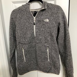 Gray North face hoodie quarter zip